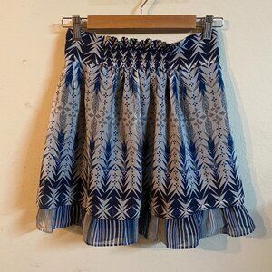 LE SOUK SIZE 38 (MEDIUM / US SIZE 8 TO 10) BLUE, WHITE & GRAY SKIRT